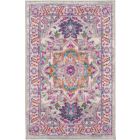 Nourison Home Passion PSN20 1'10" x 2'10" Light Grey/Pink Bohemian Indoor Rug (Dropshippable)