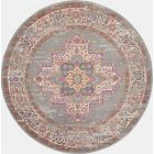 Nourison Home Passion PSN03 5' x Round Grey Bohemian Indoor Rug (Dropshippable)