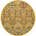 Nourison Home Allur ALR03 7'10" x Round Yellow Multicolor Round Bohemian Indoor Rug