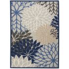 Nourison Home Aloha ALH05 3'6" x 5'6" Blue/Multicolor Rectangle Tropical Rug (Dropshippable)
