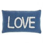 Nourison Home Lifestyle Tufted Love 12" x 21" Blue Indoor Throw Pillow