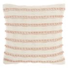 Nourison Home Lifestyle Woven Lines And Dots 18" x 18" Blush Indoor Throw Pillow