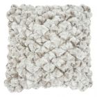 Nourison Home Sofia Velvet Shimmer Poms 20" x 20" Silver Indoor Throw Pillow