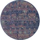 Nourison Home Ankara Global ANR08 6' x Round Navy/Multicolor Round Bohemian Indoor Rug (Dropshippable)