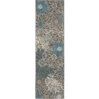 Nourison Home Passion PSN17 2'2" x 7'6" Charcoal/Blue Contemporary Indoor Rug (Dropshippable)