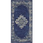 Nourison Home Grafix GRF14 2' x 4' Navy Blue Vintage Indoor Rug (Dropshippable)