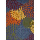 Nourison Home Aloha ALH05 3'6" x 5'6" Navy Multicolor Rectangle Outdoor Rug