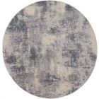 Nourison Home Rustic Textures RUS02 7'10" x Round Blue/Ivory Modern Indoor Rug (Dropshippable)