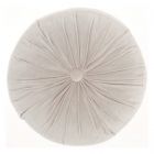 Nourison Home Sofia Round Ruched Velvet 16" x 16" Light Grey Indoor Throw Pillow