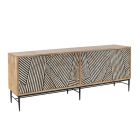 Home Trends & Design Solomon 80" Sideboard with Horn and Wood Inlay on Metal Base