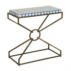 Home Trends & Design Taara 24" Side Table with Horn Inlay and Brass Base (CL1A) - CLEARANCE SALE