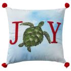 Nourison Home Holiday Pillows Joy Sea Turtle 18" x 18" Multicolor Indoor Throw Pillow