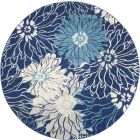 Nourison Home Passion PSN17 8' x Round Navy/Ivory Contemporary Indoor Rug (Dropshippable)