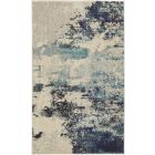Nourison Home Celestial CES02 3' x 5' Ivory/Teal Blue Modern Indoor Rug (Dropshippable)