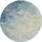 Nourison Home Passion PSN10 5' x Round Navy Light Blue Modern Indoor Rug (Dropshippable)
