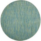 Nourison Home Essentials NRE01 6' x Round Blue Green Outdoor Rug (Dropshippable)