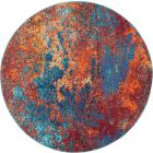Nourison Home Celestial CES08 5'3" x Round Atlantic Modern Indoor Rug (Dropshippable)