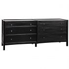 Noir Furniture Hampton 6 Drawer Dresser, Hand Rubbed Black