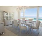 AICO Michael Amini Glimmering Heights Leg Dining Set with Glass Insert