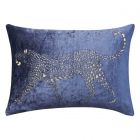 Nourison Home Sofia Metallic Leopard 14" x 20" Navy Indoor Throw Pillow