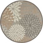 Nourison Home Aloha ALH05 5'3" x Round Natural Tropical Rug (Dropshippable)