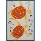 Nourison Home Aloha ALH27 5'3" x 7'5" Teal Multi Rectangle Coastal, Nautical & Beach Rug (Dropshippable)
