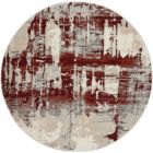 Nourison Home Maxell MAE14 3'10" x Round Ivory/Red Modern Indoor Rug (Dropshippable)