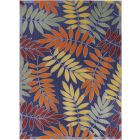 Nourison Home Aloha ALH18 9' x 12' Navy Multicolor Rectangle Outdoor Rug (Dropshippable)