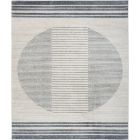 Nourison Home Astra Machine Washable ASW05 9' x 12' Ivory Blue Rectangle Modern Indoor Rug (Dropshippable)