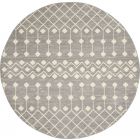 Nourison Home Grafix GRF37 5'3" x Round Grey Bohemian Indoor Rug (Dropshippable)
