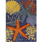 Nourison Home Aloha ALH24 7'10" x 10'6" Navy Multicolor Rectangle Outdoor Rug