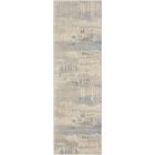Nourison Home Solace SLA07 2'3" x 7'3" Ivory/Grey/Blue Modern Indoor Rug (Dropshippable)