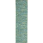 Nourison Home Essentials NRE01 2'2" x 10' Blue Green Outdoor Rug (Dropshippable)