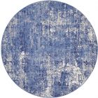 Nourison Home Whimsicle WHS08 5' x Round Blue Ivory Modern Indoor Rug (Dropshippable)
