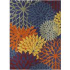 Nourison Home Aloha ALH05 7'10" x 10'6" Navy Multicolor Rectangle Outdoor Rug (Dropshippable)
