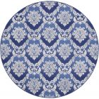 Nourison Home Whimsicle WHS01 8' x Round Blue Farmhouse Indoor Rug (Dropshippable)