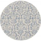 Nourison Home Jubilant JUB09 8' x Round Ivory Blue Vintage Indoor Rug (Dropshippable)