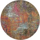 Nourison Home Celestial CES14 4' x Round Sunset Modern & Contemporary Indoor Rug (Dropshippable)