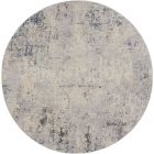 Nourison Home Rustic Textures RUS07 5'3" x Round Ivory Grey Blue Modern Indoor Rug (Dropshippable)