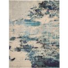 Nourison Home Celestial CES02 9' x 12' Ivory/Teal Blue Modern Indoor Rug (Dropshippable)