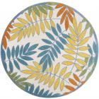 Nourison Home Aloha ALH18 7'10" x Round Ivory/Multi Tropical Rug (Dropshippable)