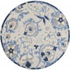 Nourison Home Aloha ALH17 5'3" x Round Blue/Grey Farmhouse Rug