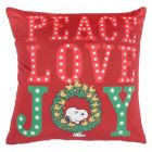 Nourison Home Peanuts Peace Love Joy 18" x 18" Red Indoor Throw Pillow