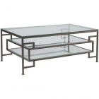 Artistica Home Suspension Rectangular Cocktail Table in Antique Copper