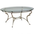 Artistica Home Colette Oval Cocktail Table in Champagne Foil