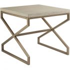 Artistica Home Edict Square End Table in Bianco