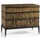 Jonathan Charles Jacques Bachelors Chest in Dyed Brown Burl, Piano Black