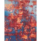 Nourison Home Prismatic PRS13 7'9" x 9'9" Blue/Flame Modern Indoor Rug