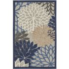 Nourison Home Aloha ALH05 2'8" x 4' Blue/Multicolor Rectangle Tropical Rug (Dropshippable)