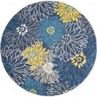 Nourison Home Passion PSN17 8' x Round Blue Contemporary Indoor Rug (Dropshippable)